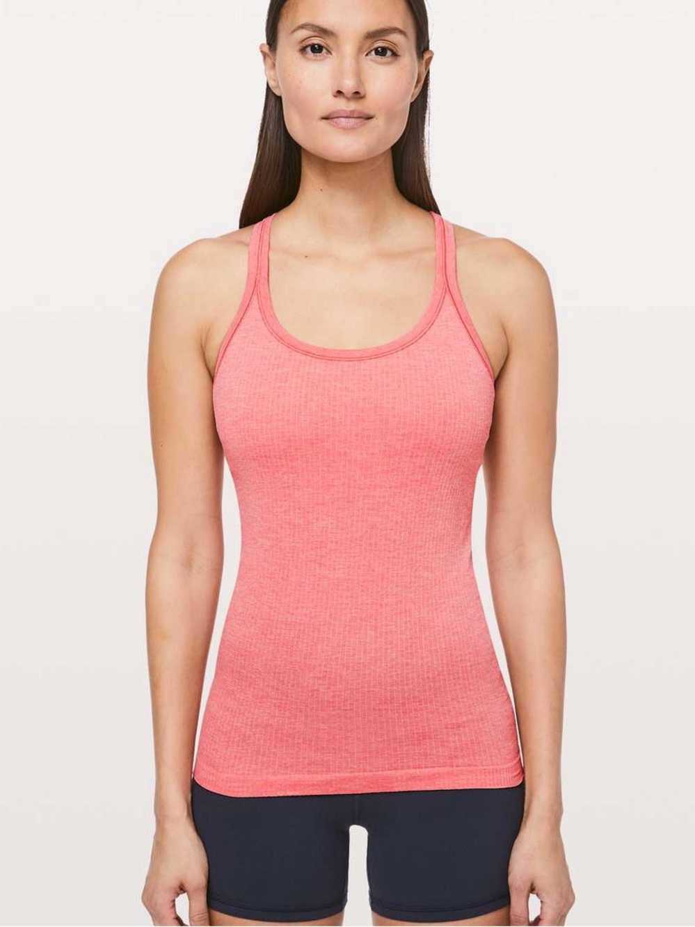 LuluLemon Blush Coral Ebb to Street Tank Top - Lightweight Ribbed Comfort